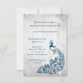 Invitation Fête des mariées de vigne bleu Peacock Leaf Invita (Devant)