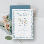 Invitation Fête des mariées de vin à main fantaisie