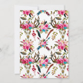 Invitation Fête des mariées de vin chic Boho turquoise et ros (Dos)