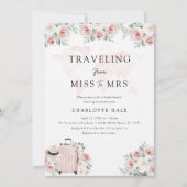 Invitation Fête des mariées de voyage aquarelle (Devant)