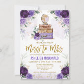 Invitation Fête des mariées de voyage de fleurs violettes Mll (Devant)