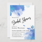 Invitation Fête des mariées d'éclaboussures d'aquarelle Abstr (Devant)