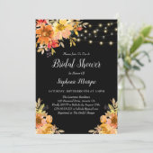 Invitation Fête des mariées d'éclairage à cordes florales (Debout devant)