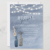 Invitation Fête des mariées d'éclairage de chaîne d'aquarelle (Devant)