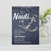 Invitation Fête des mariées d'éclairage de plage Denim Diamon (Debout devant)