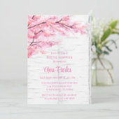 Invitation Fête des mariées d'écorce cerise en fleurs (Debout devant)
