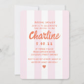 Invitation Fête des mariées d'écriture manuscrite rouge et ro (Devant)