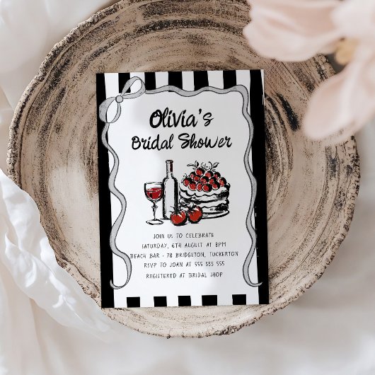 Invitation Fête des mariées d'écriture rétro Wavy