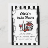 Invitation Fête des mariées d'écriture rétro Wavy (Devant)