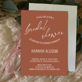 Invitation Fête des mariées d'écriture simple, en terre cuite