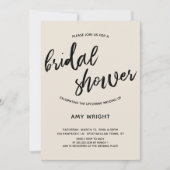Invitation Fête des mariées d'écriture simple et moderne en C (Devant)