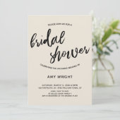 Invitation Fête des mariées d'écriture simple et moderne en C (Debout devant)