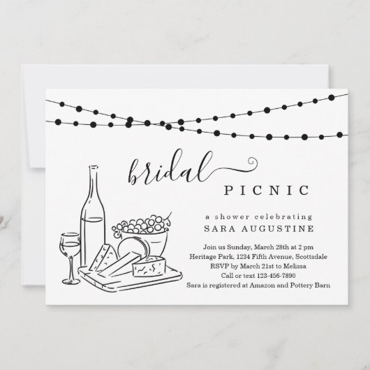 Invitation Fête des mariées Dégustation de vin et Fromage (Devant)