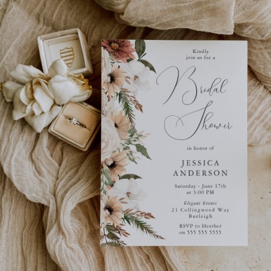 Invitation Fête des mariées d'élégance florale bohème