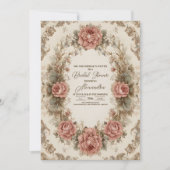 Invitation Fête des mariées d'élégance royale victorienne (Devant)