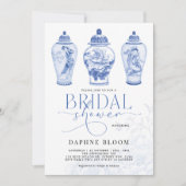 Invitation Fête des mariées Delft Blue Chinoiserie Ginger Jar (Devant)