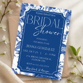 Invitation Fête des mariées Delft Blue White Chinoiserie
