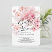 Invitation Fête des mariées délicieuse en fleurs de cerisier (Debout devant)