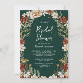 Invitation Fête des mariées d'émeraude Fleur sauvage de terre (Devant)