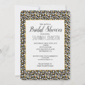 Invitation Fête des mariées d'Empreinte de léopard Noir Or (Devant)