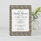 Invitation Fête des mariées d'Empreinte de léopard Noir Or (Debout devant)