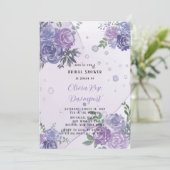 Invitation Fête des mariées d'encre d'alcool de tourbe pourpr (Debout devant)