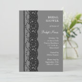 Invitation Fête des mariées dentelle française (gris) (Debout devant)