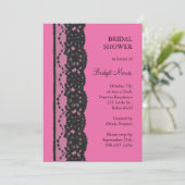 Invitation Fête des mariées dentelle (fuchsia) (Debout devant)