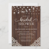 Invitation Fête des mariées dentelle romantique à cordes de b (Devant)