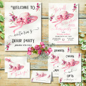 Invitation Fête des mariées Derby Casquette rose