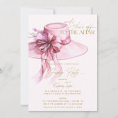 Invitation Fête des mariées Derby Casquette rose (Devant)