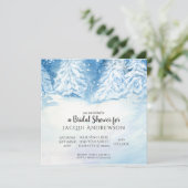 Invitation Fête des mariées des arbres d'hiver en chute de ne (Debout devant)