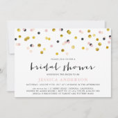 Invitation Fête des mariées des arrosées d'or et de rose (Devant)