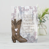 Invitation Fête des mariées des bottes de coiffure rose MRS C (Debout devant)