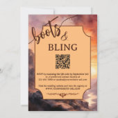 Invitation Fête des mariées des bottes du pays et de l'ouest (Dos)