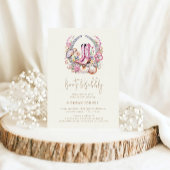 Invitation Fête des mariées des bottes roses de cowgirl côtiè