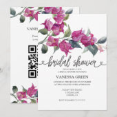 Invitation Fête des mariées des Bougainvilliers méditerranéen (Devant / Derrière)