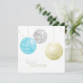 Invitation Fête des mariées des boules de vacances étincelant (Debout devant)