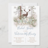 Invitation Fête des mariées des cerfs de la forêt d'aquarelle (Devant)