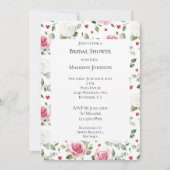Invitation Fête des mariées des Coeurs Floraux roses (Devant)