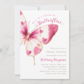 Invitation Fête des mariées des Coeurs papillons (Devant)