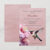 Invitation Fête des mariées des colibris et des hibiscus | Ro (Devant / Derrière)