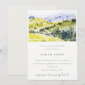 Invitation Fête des mariées des collines vertes jaunes (Devant / Derrière)