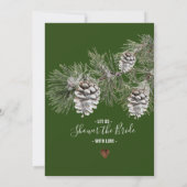 Invitation Fête des mariées des cônes d'arbre et de pin d'hiv (Dos)