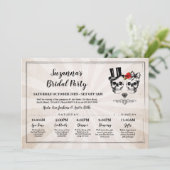 Invitation Fête des mariées des crânes Itinéraire Bachelorett (Debout devant)