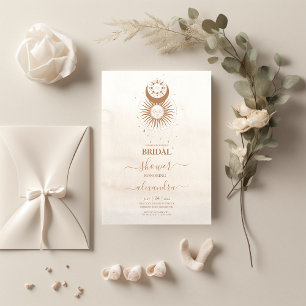 Invitation Fête des mariées des étoiles célestes d'or mystiqu