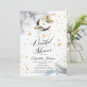 Invitation Fête des mariées des étoiles de la lune d'or céles (Debout devant)