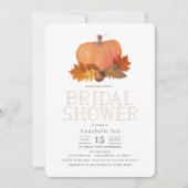 Invitation Fête des mariées des feuilles de Citrouille orange (Devant)