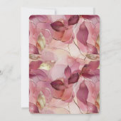 Invitation Fête des mariées des Feuilles d'or rose (Dos)