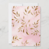 Invitation Fête des mariées des Feuilles d'or rose (Dos)